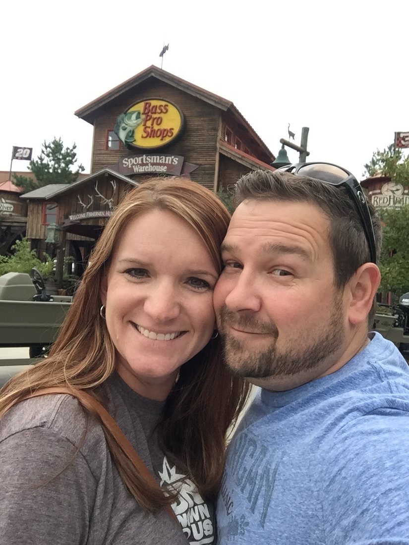 Brannon and his wife at Bass Pro Shops